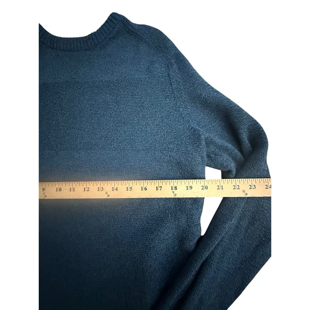 Smartwool Crew Neck Sweater Men's Size Large Blue‎ Wool Blend Stripe #G1-3